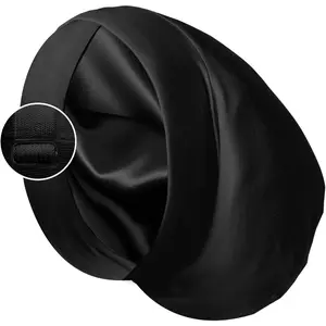 Satin Bonnet Silk Lined Sleep Cap Adjustable Hair Cover for Women Men Frizzy Hair Night Cap Patients Care