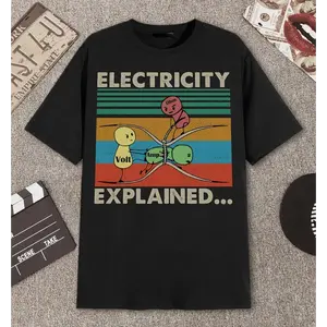 Electricity Explained...Electric Funny Ohm Volt Amp Electrical Retro Vintage T-Shirt