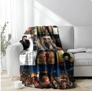 Michael Jackson King Of Pop Vintage Throw Blanket - Ultra Soft Flannel All Season Custom Printed Throw Blankets, Cozy Warm for Bedroom Couch, Ideal Gift for Music Fans Adults Teens, All Season Blankets