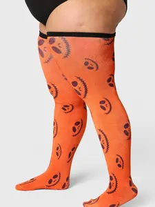 Thunda Thighs - Artisan - Halloween Collection Plus Size Thigh High Socks - Women's Lightweight Stretch