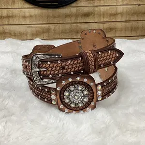 Tony Dilaz Womens Jeweled Flower Belt