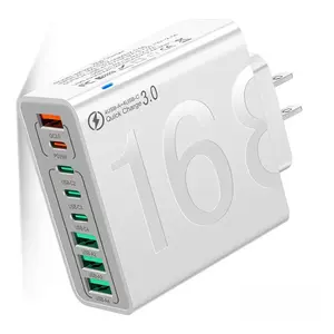 4 USB-C & 4 USB-A Fast Charging USB Hub PortableSmart 8port Charger for Multiple Devices SmartCharger for Phones, Tablets & More