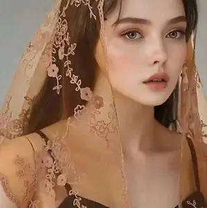 Catholic Mass Lace Embroidered Mantilla