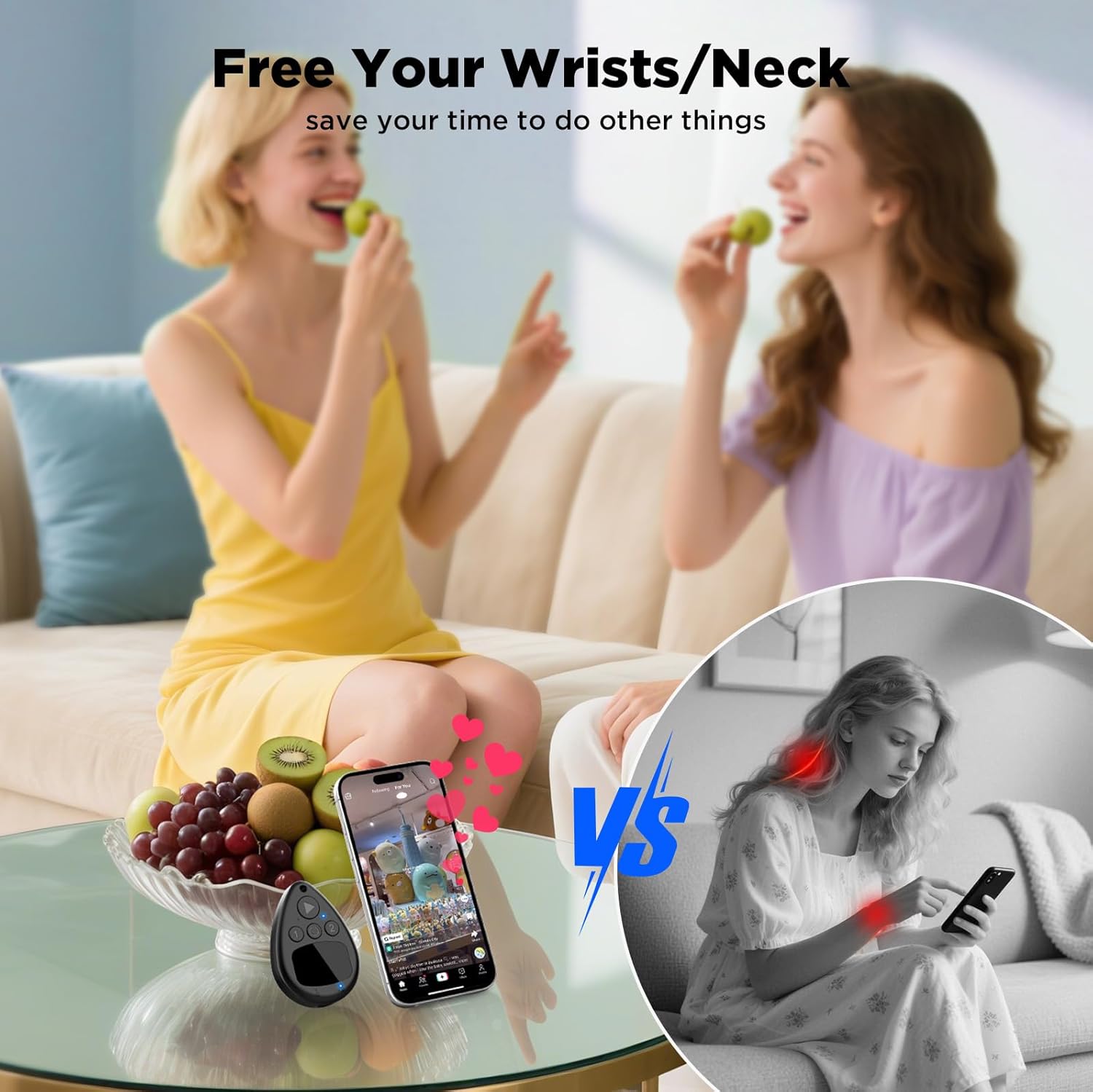 Wireless Bluetooth Auto Clicker for TikTok Live, Rechargeable Smart Tapper, Auto Follow & Like Tool