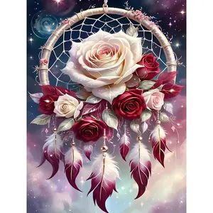 Dream Catcher Counted Cross Stitch Kits for Adults,  Stamped Cross Stitch Kits for Beginners, Needlepoint Cross-Stitch Patterns Embroidery Kits Arts and Crafts for Home Decor 12x16 Inch