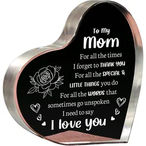 Mom Gifts for Mother's Day, Love You Mom Acrylic Keepsake - Birthday Gifts for Moms from Daughter Son, Best Christmas Idea