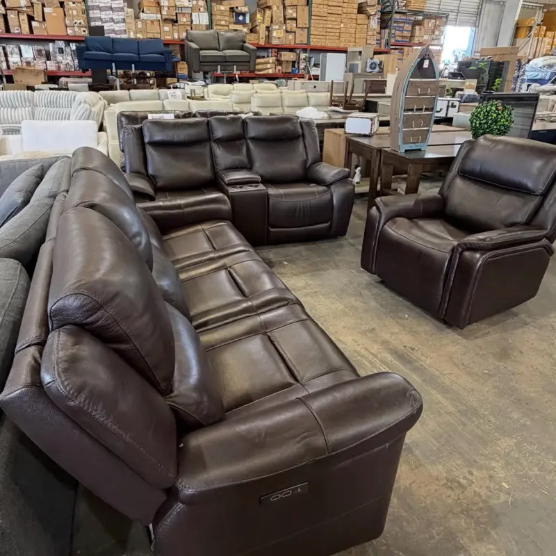 Luxury Leather Power Recliner Set