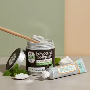 DR GINGER'S DRX DipperClub Coconut Mint Radiant Whitening Remineralizing Tooth Powder w Hydroxyapatite Turmeric White Charcoal Toothpaste Oral Health Combo fluoride free Organic Coconut Oil