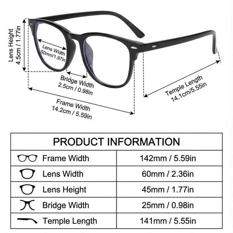 1/2 Pack Blue Light Blocking Reading Glasses for Women Men Fashion Computer Gaming TV Eyeglasses Office Work Party Daily Glasses, Birthday Gifts