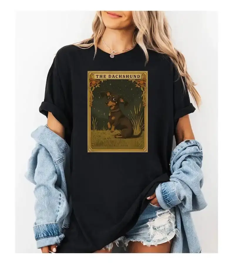 ®     Dachshund Tarot Card T-shirt, Doxie Shirt, Weiner Dog Shirt, Weenie Dog T Shirt, Dachshund Mom Gift