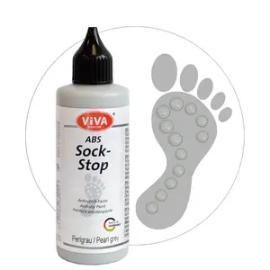 Viva Decor ABS Sock Stop (2.77 Fl oz, Pearl Grey) - Fabric Paint for Non-Slip Socks, Bath Mats & More - Latex-Free, Water-Based, Washable - for Grip Socks DIY