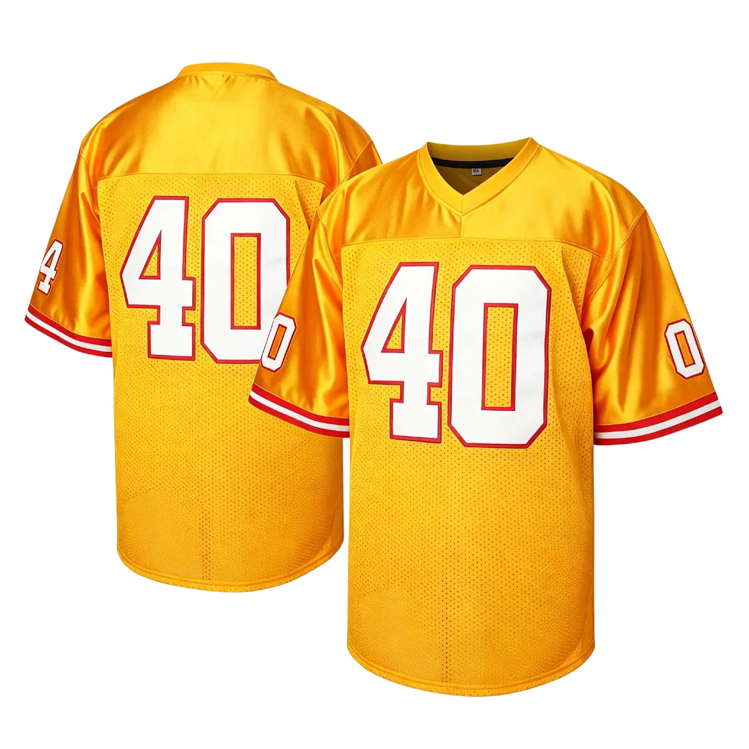 Men's  #40 Football Jersey – Solid Color Short Sleeve Uniform Shirt. V-Neck Design Crafted from High-Quality Breathable Mesh Fabric.