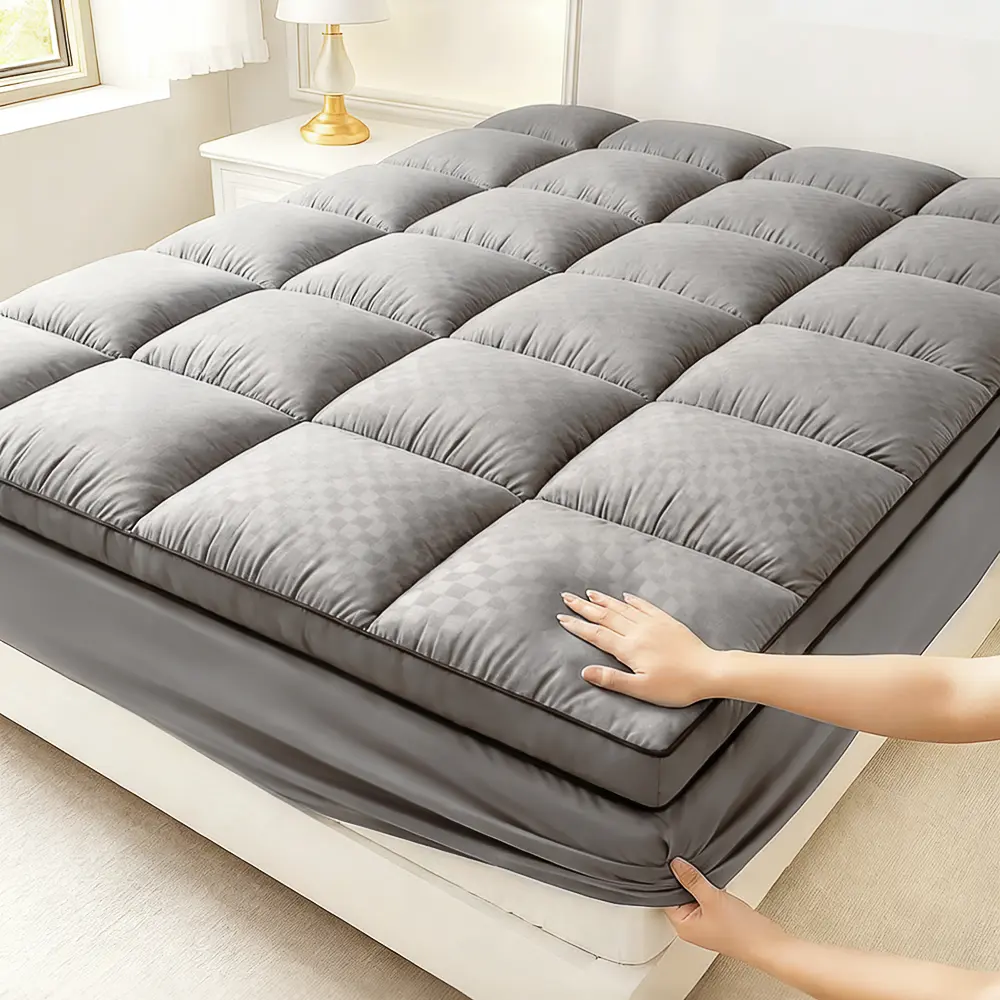 Extra Thick Mattress topper  8-21 Inch Deep Pockets Soft on Skin, Breathable Polyester Machine Washable and Comfortable Cooling Mattress Pad top down-alternative fill mattress protection
