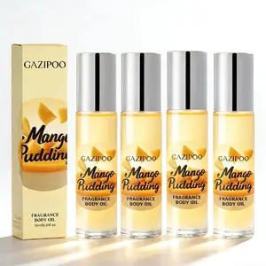 1/2/4Pcs Mango Pudding Perfume for Women - 0.34 Oz Alcohol-Free Perfume Oil, Fruity Sweet Floral, Long-Lasting Fresh Floral Fruity Notes, Ideal for Parties & Gifts