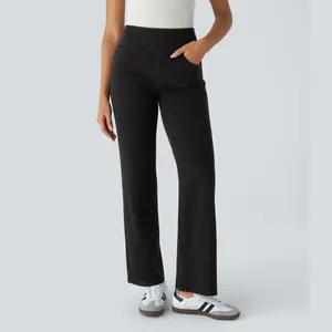 Halara Flex High Waisted Multiple Pockets Straight Leg Stretchy Knit Work Jeans