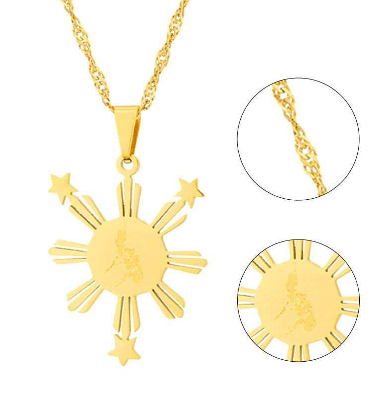 GGIRL Philippines Map Flag Pendant & Necklaces for Men & Women Filipino Souvenirs Jewelry