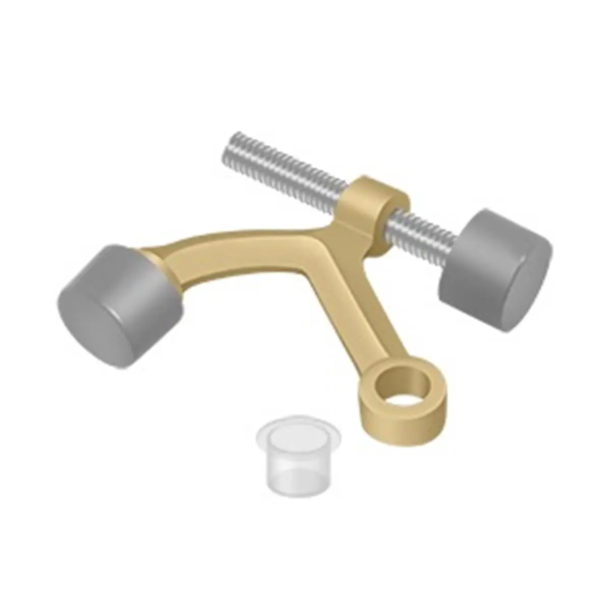 Deltana HP70U4 Hinge Pin Door Stops - Brushed Solid Brass Decorative Hardware Stops, Fits Existing Hinges, Restricts Door Swing for Garden Use, Lawn