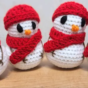 Crochet Mini Snowmen Stuffies - Perfect Holiday Decorations and Toys for Children