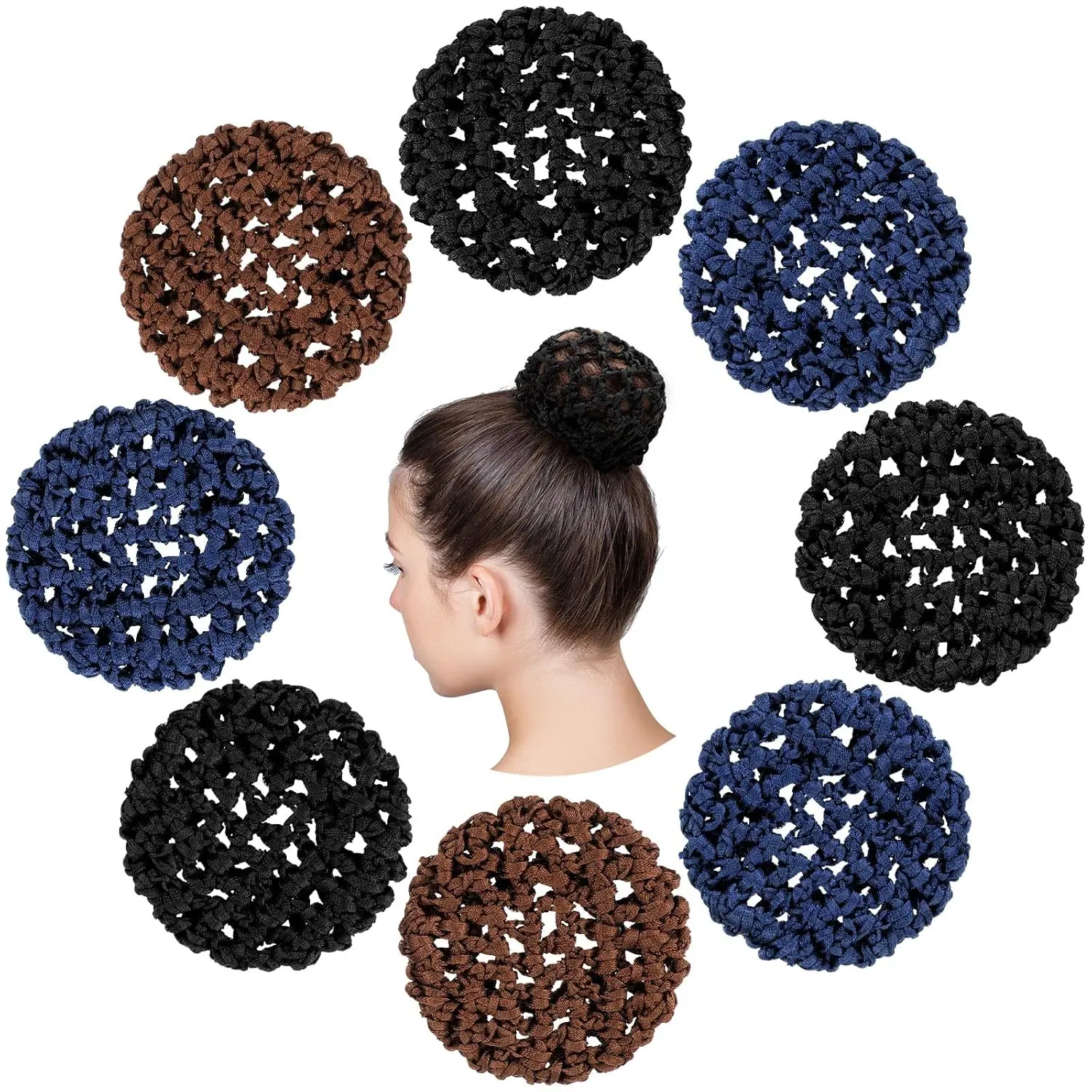 Hair Net Bun Cover Invisible Elastic Edge Mesh Hair Nets Mesh Hairs Bun Set for Women Dance Accessories(Simple Style)