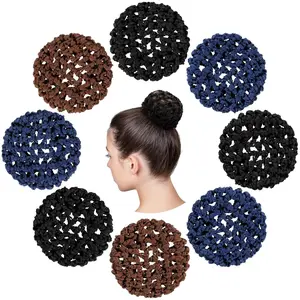 Hair Net Bun Cover Invisible Elastic Edge Mesh Hair Nets Mesh Hairs Bun Set for Women Dance Accessories(Simple Style)