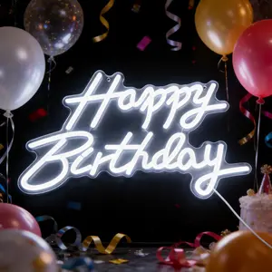 Happy Birthday Neon Light Sign, USB Powered Wall-Mounted Lamp, Adjustable Switch Decoration, Perfect Party Gift Creative Idea
