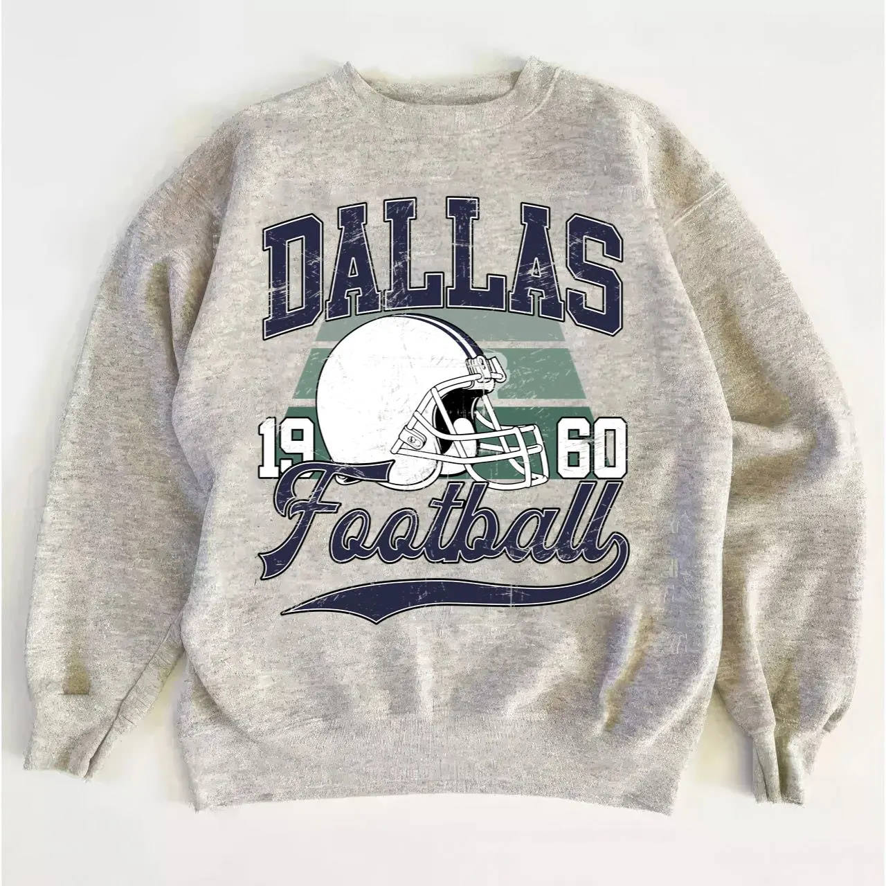 Retro Football Crewneck Sweatshirt, Cozy Pullover for Cowboys Fans