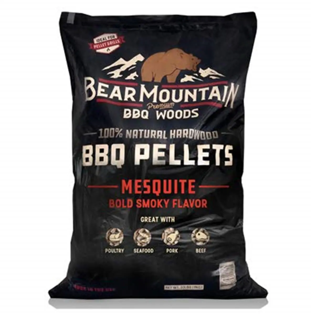 212 MAIN Bold Natural Hardwood BBQ Pellets - 20lb Low Moisture Natural Blend Mesquite-Hickory Pellets for Barbecue