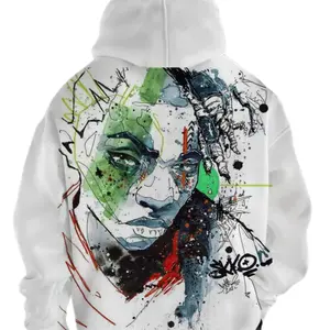 Arcane Ekko Abstract Ink Splatter Art All Over Print Streetwear Casual Hoodie