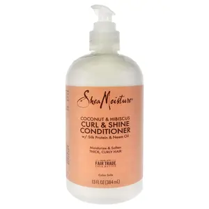 SheaMoisture Curl & Shine Conditioner Coconut & Hibiscus, for Thick, Curly Hair to Moisturize & Soften, 13 oz