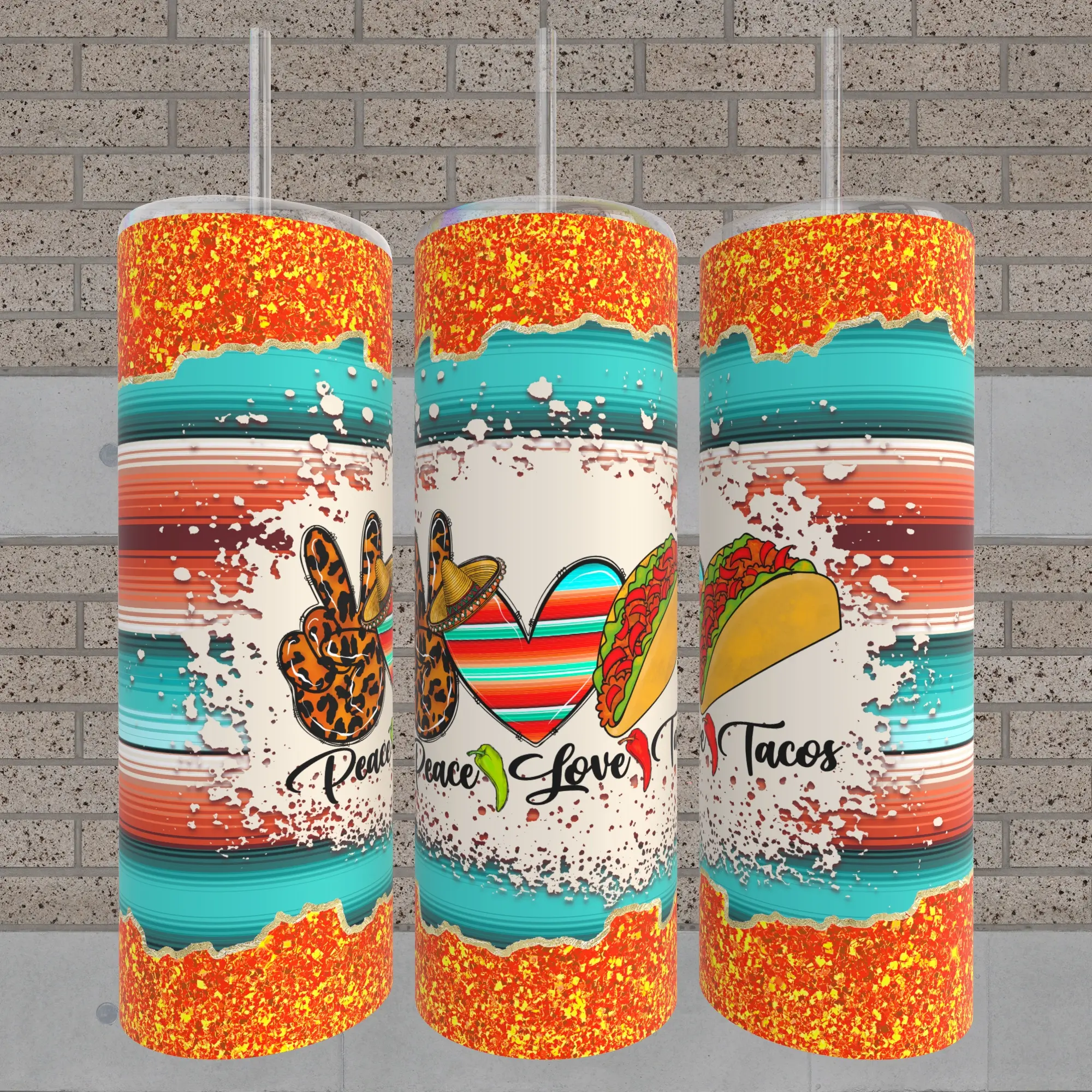 Peace, Love Tacos  20oz skinny Tumbler