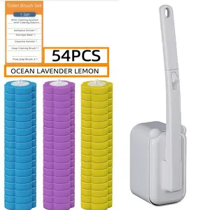 One-Use Toilet Brush Set, No Drilling Required, Bathroom Cleaning Brush, Corner Coverage, Disposable Toilet Cleaner, Toilet Wand
