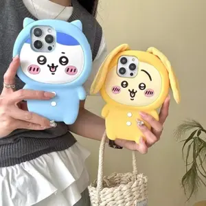 New Chiikawa Hachiware Usagi Kawaii Mobile Phone Case All Inclusive Silicone Anti-fall Soft Shell Sense of Luxury Fashion Trend