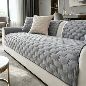 Modern Classic Sofa Cover, Soft Plaid Texture, Scratch-Resistant, Dustproof, Pet-Friendly, All Seasons, 1-4 Person Couch