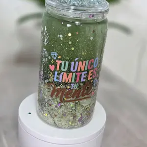 Glitter Lava Effect Snow Glove Tumbler, Kitchen Double-Walled Liquid-Filled Tumbler with Floating Glitter (Snow Globe-Style Drinkware)