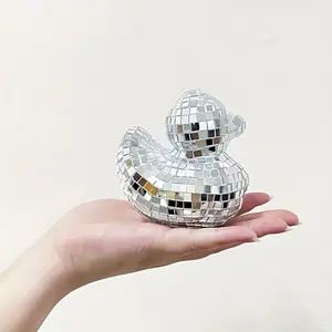 1pc Disco Duck Glass - Sparkling Duck Disco Ball Decor - Versatile Room Decor - Reflective Mirror Fashion Party Decoration - Ideal for Halloween & Festive Occasions