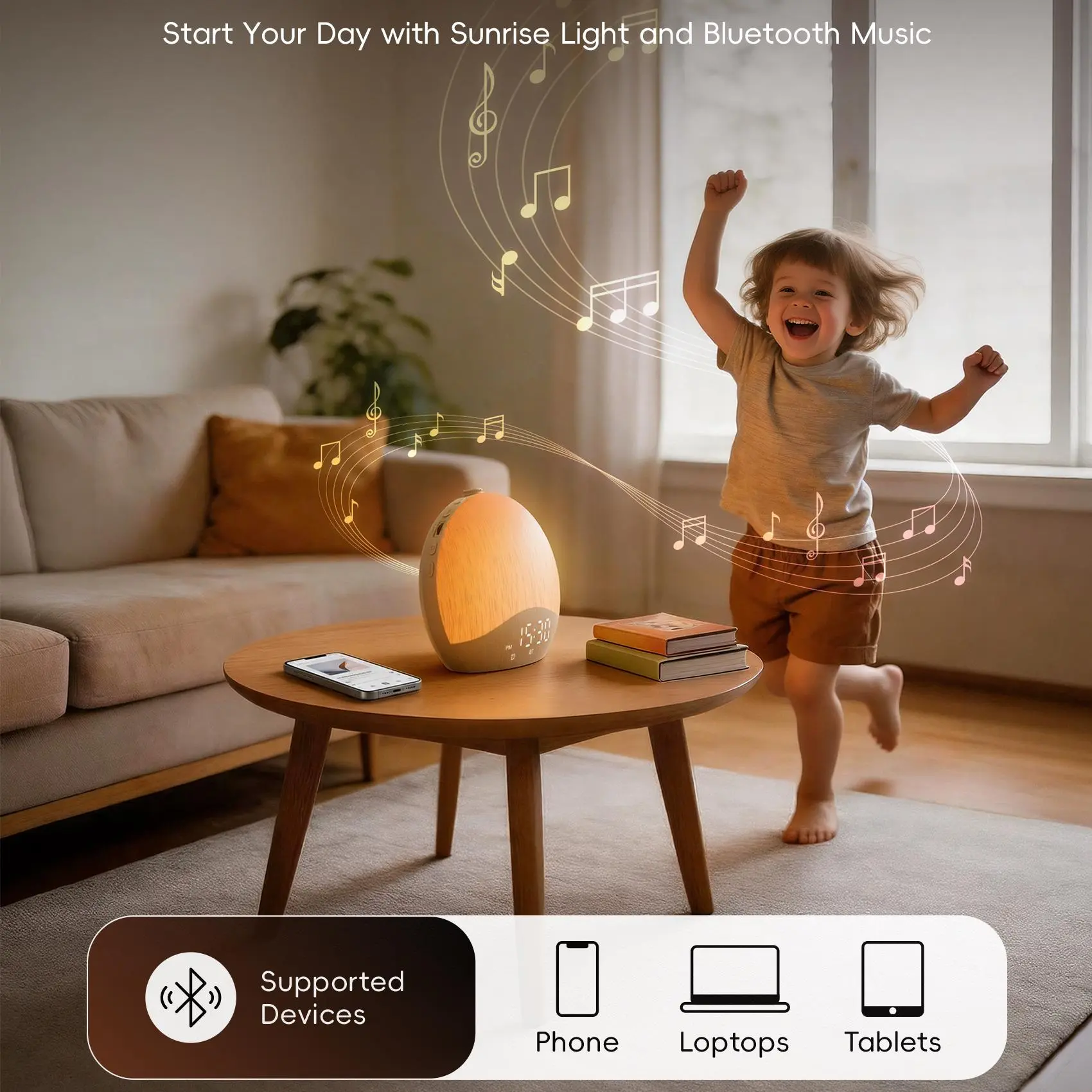 ecozy Upgraded Sunrise Alarm Clock for Heavy Sleepers, Smart Wake