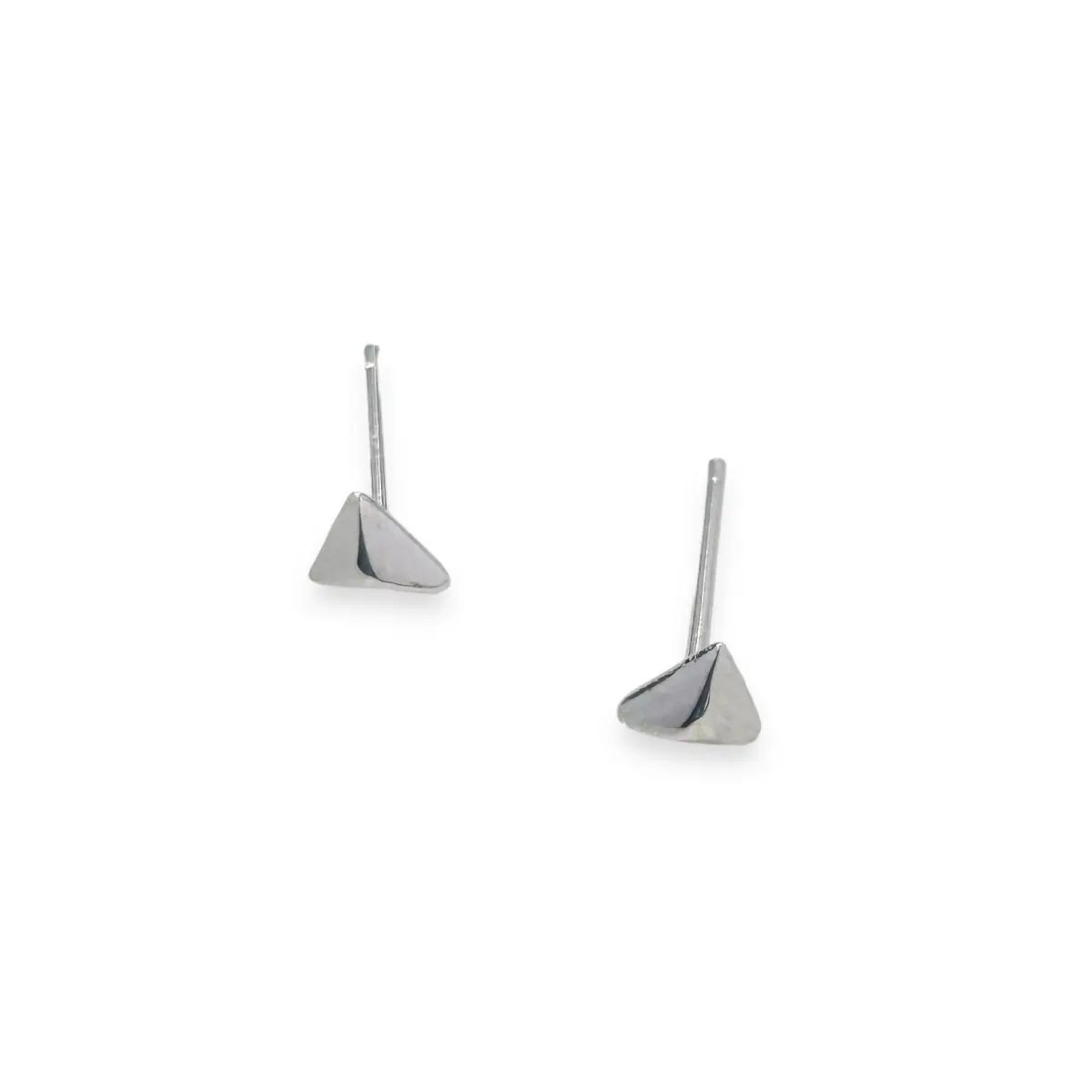 Tiny Geometric Triangle Stud Earrings for Men Women Unisex Style