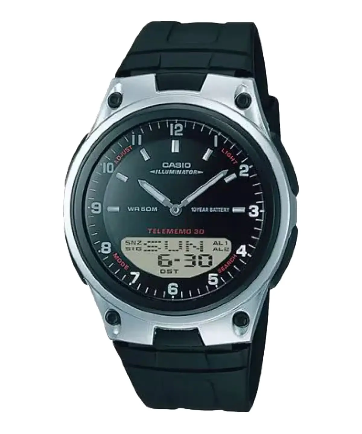 Casio Men's Analog-Digital Sport Watch with Black Dial - AW-80-1AV