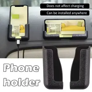 1Pair Multifunctional Mobile Phone Bracket, Self Adhesive Dashboard Mount for Car Phone Holder, Adjustable Design for Back Seat, Wall & Home