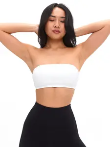 Seamless Ribbed Bandeau - White
