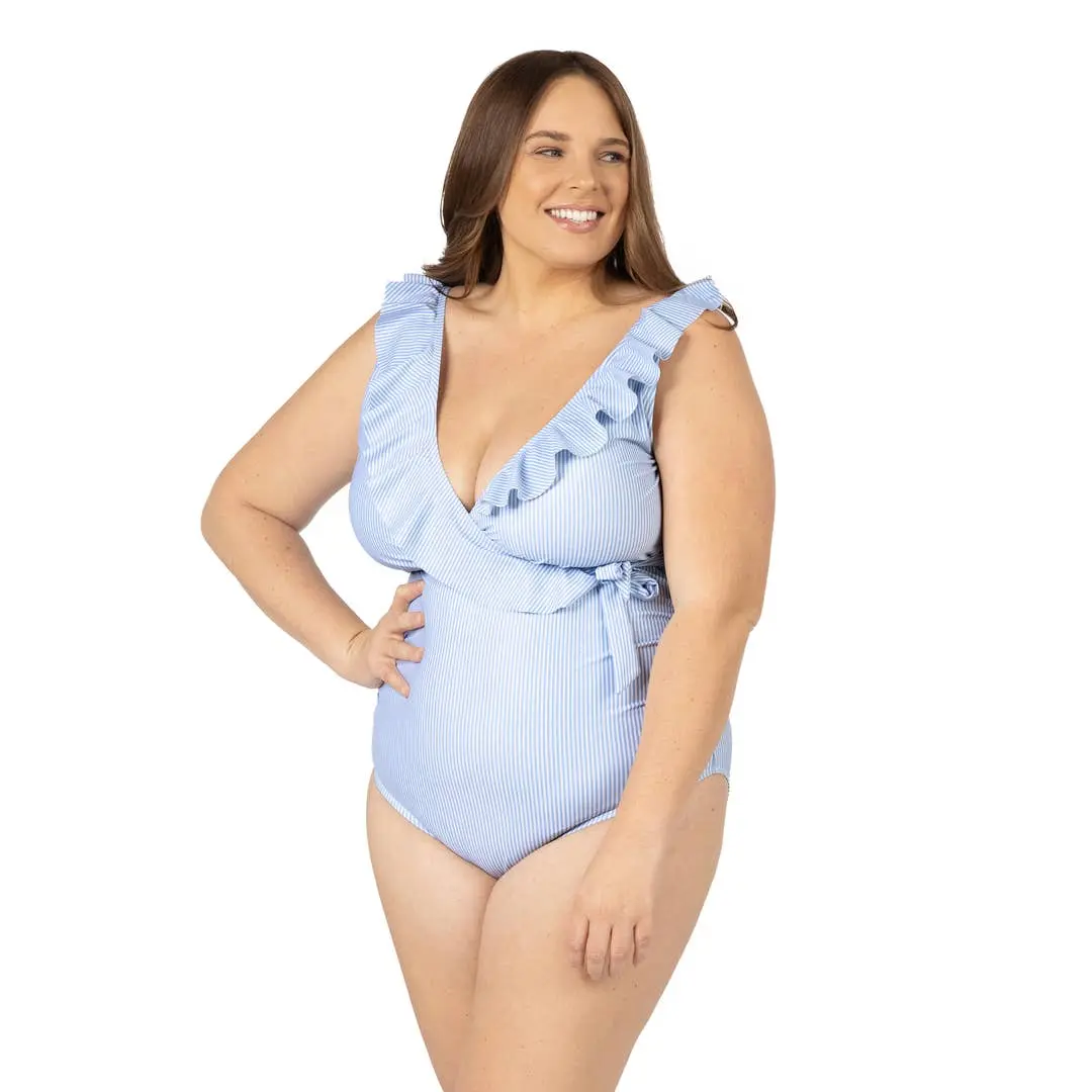 Nursing & Maternity One Piece Wrap Swimsuit