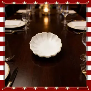 Vintage Cream Ceramic Trinket Dish with Magnolia Design Fluted Edge Small Jewelry Bowl for Keys Rings Coins Entryway Table Decor Essential