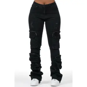 Alisson Black Cargo Super Stacked Jean