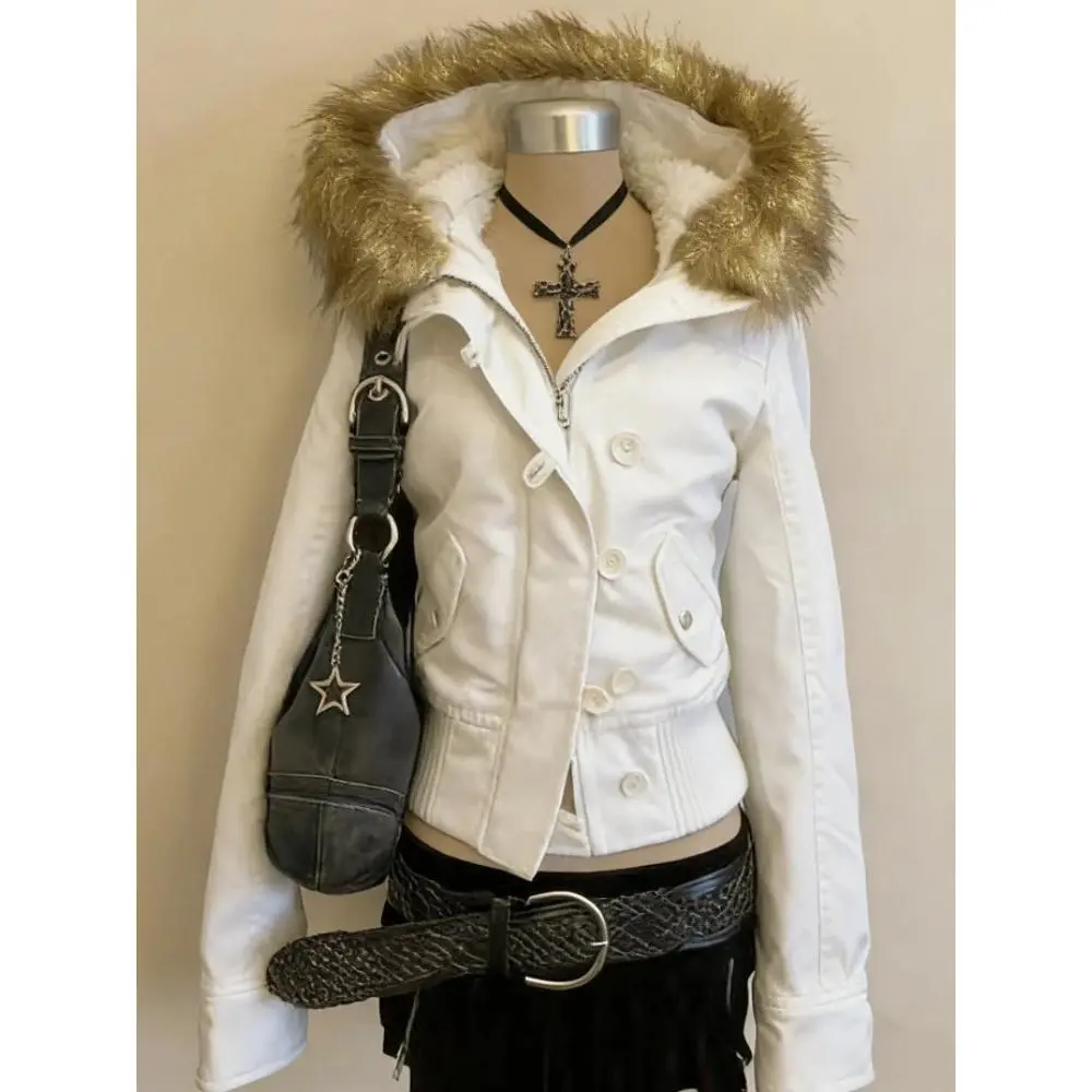 Women's Fitted American Vintage Hooded Slim Fit Jackets, 2025 Winter Safari Coats, Retro Button-Up Warm Casual Elegant Tops, Multi-Size Lady Outerwear