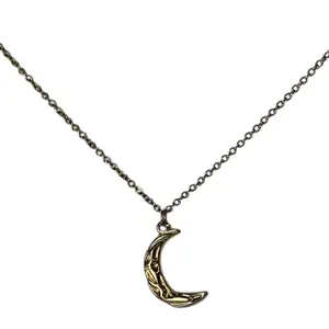 Crescent Moon Chain 15-17" Stainless Steel Hypoallergenic Necklace for Women