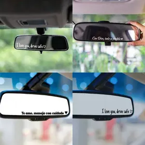"I Love You Drive Safe" Mirror Sticker - Cute Car Stickers for Ladies and Gentlemen - Rearview Mirror Decorative Sticker - Easy Application - Perfect Gift for Drivers