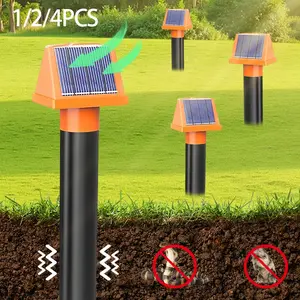 Solar Ultrasonic Animal Repeller, Outdoor Garden Waterproof Snake Mole Deterrent, No Chemicals, Safe Repellent for Snakes, Moles, Gophers, Rodents