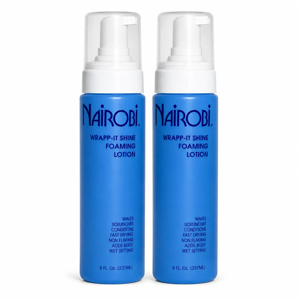 Nairobi Wrapp-It Shine Foaming Lotion, 8 oz ( Pack of 2 ), Lightweight Hair Mousse for Wrapping, Setting, Volume, Texture Definition & Silky Shine, Non-Sticky, Wavy Curly Define, Curl Texturize