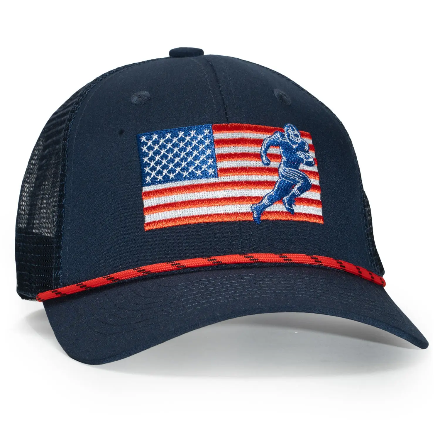 Football Trucker Hat - USA-Themed Football Fashion Accessory for Adult Casual Wear, Game Day Outfits, Everyday