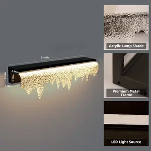 Outdoor Waterfall Light, Acrylic Waterproof Wall Lights for Garden, Yard, Patio, Exterior wall